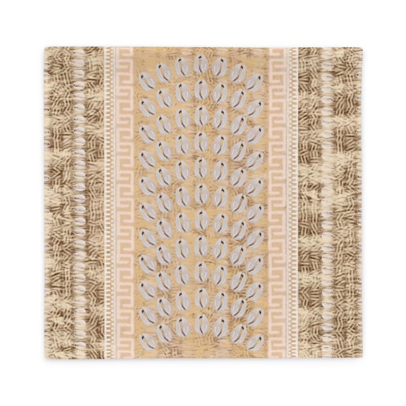 KAYLE Faux Seashell Printed Pillow Case, Dark Brown