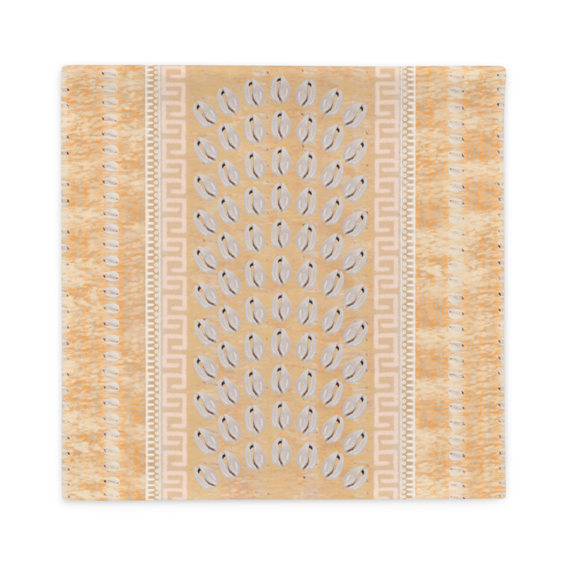 KAYLE Faux Seashell Printed Pillow Case, Apricot