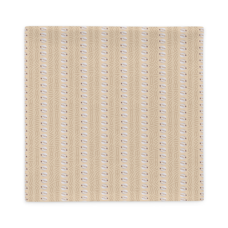 CORY Faux Seashell Printed Pillow Case, Beige
