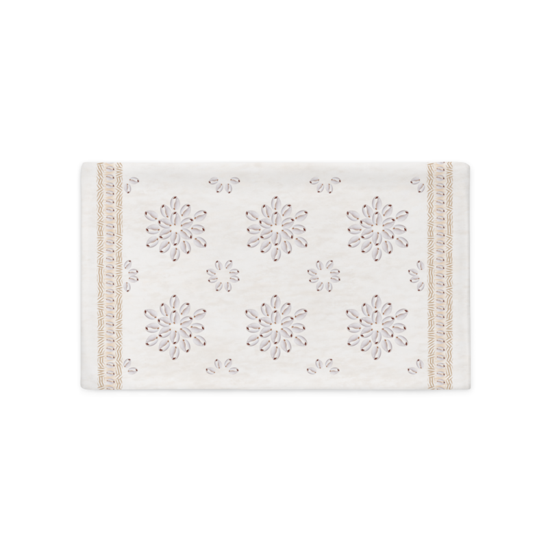 TINDIE Faux Seashell Printed Pillow Case, White