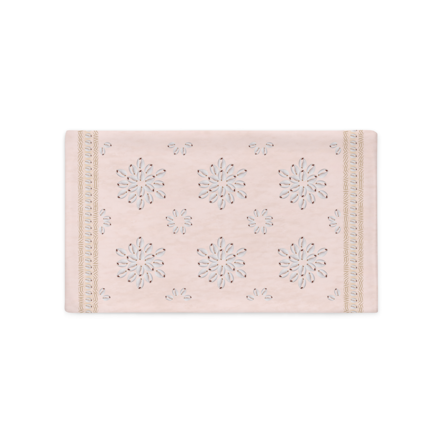 TINDIE Faux Seashell Printed Pillow, Pastel Pink