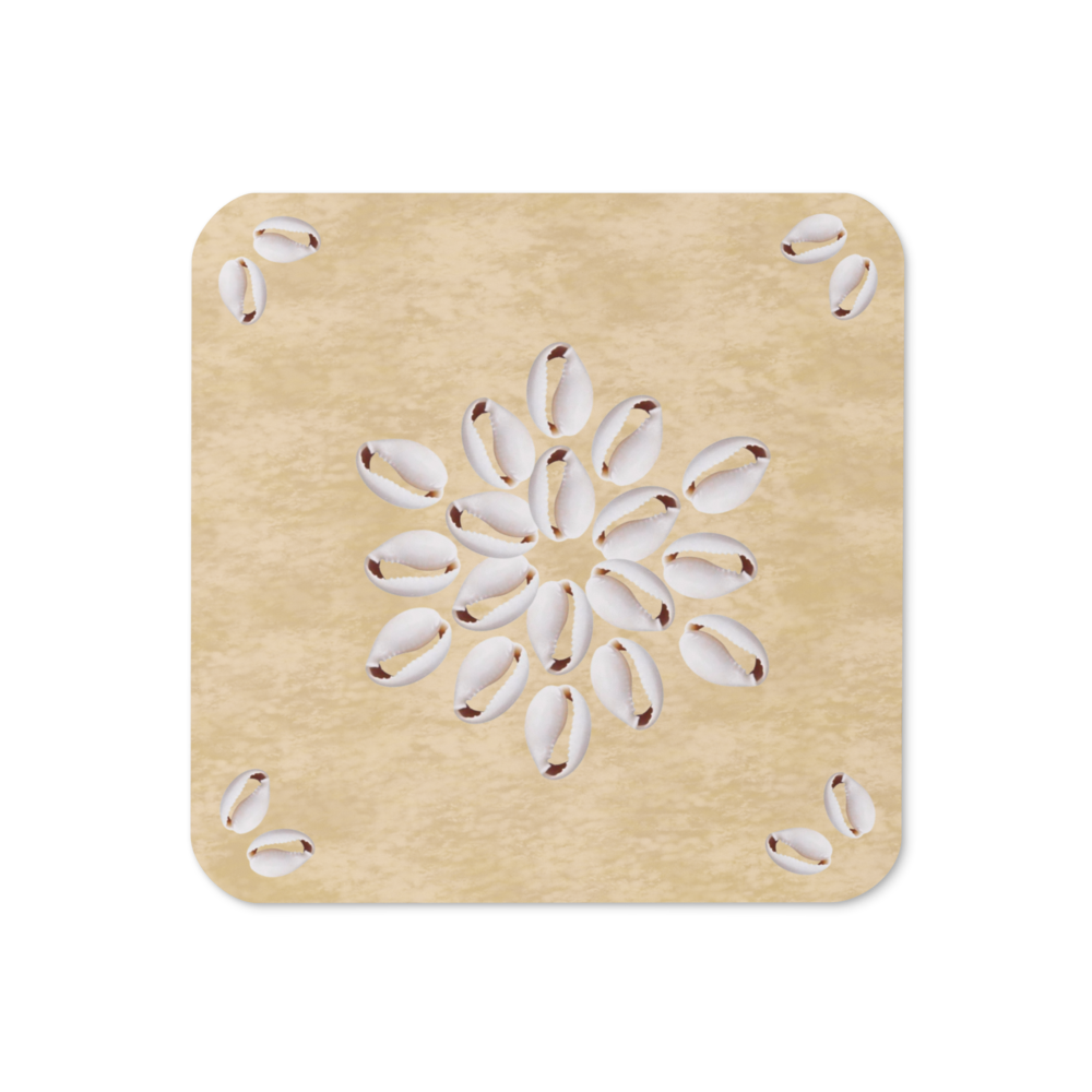 MOIRA Faux Seashell Printed Cork-back Coaster, Sand