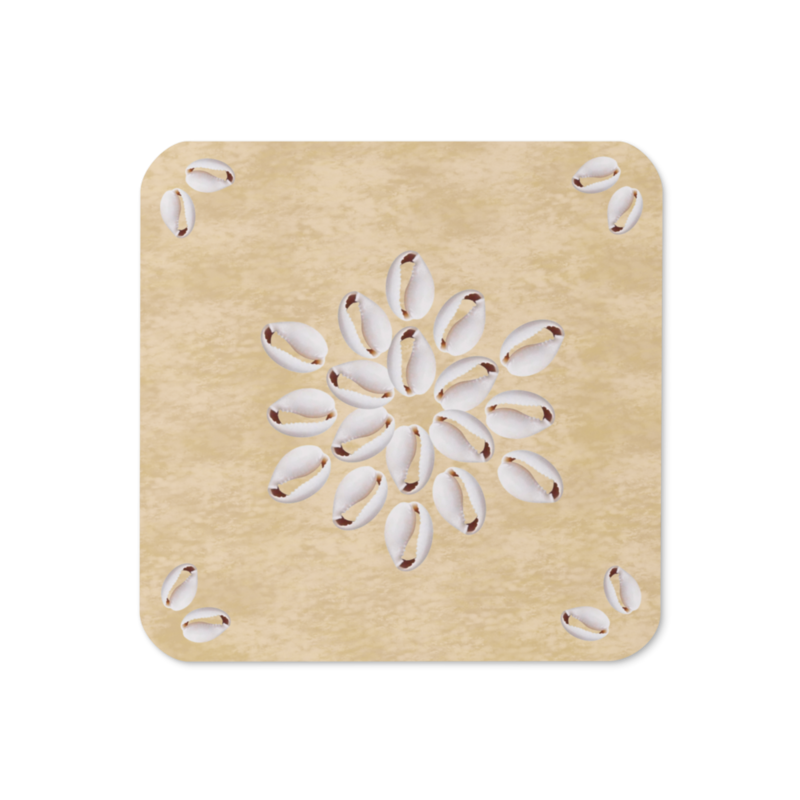MOIRA Faux Seashell Printed Cork-back Coaster, Sand