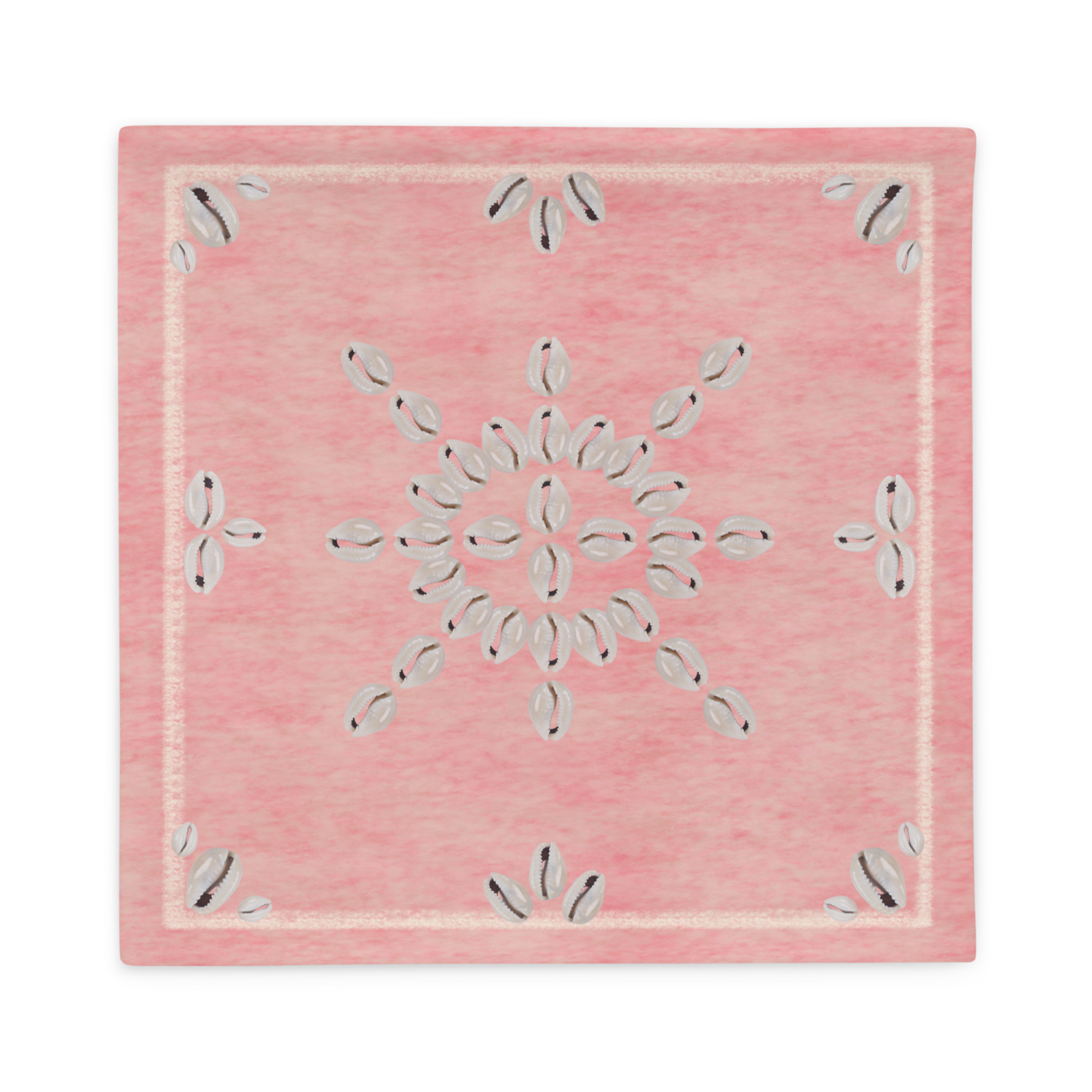 MIKA Printed Seashell Pillow Case, Light Coral