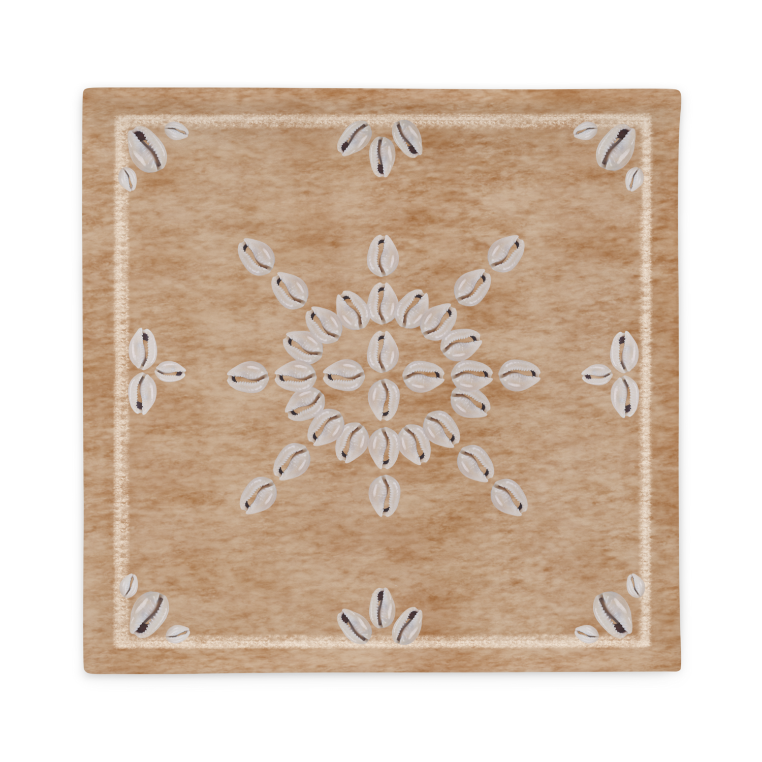 MIKA Printed Seashell Pillow Case, Walnut Brown