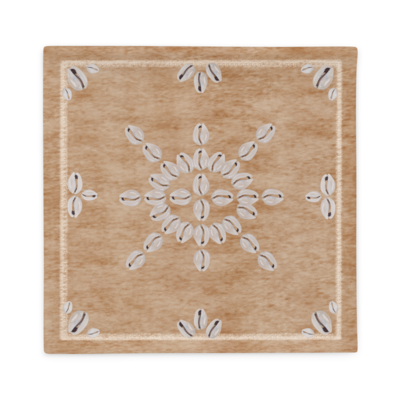 MIKA Printed Seashell Pillow Case, Walnut Brown