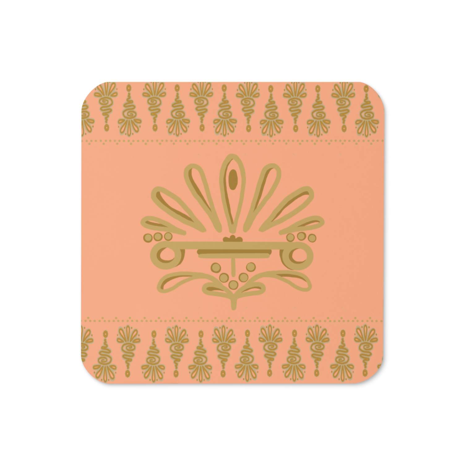 GURU Cork-back Coaster, Deep Peach