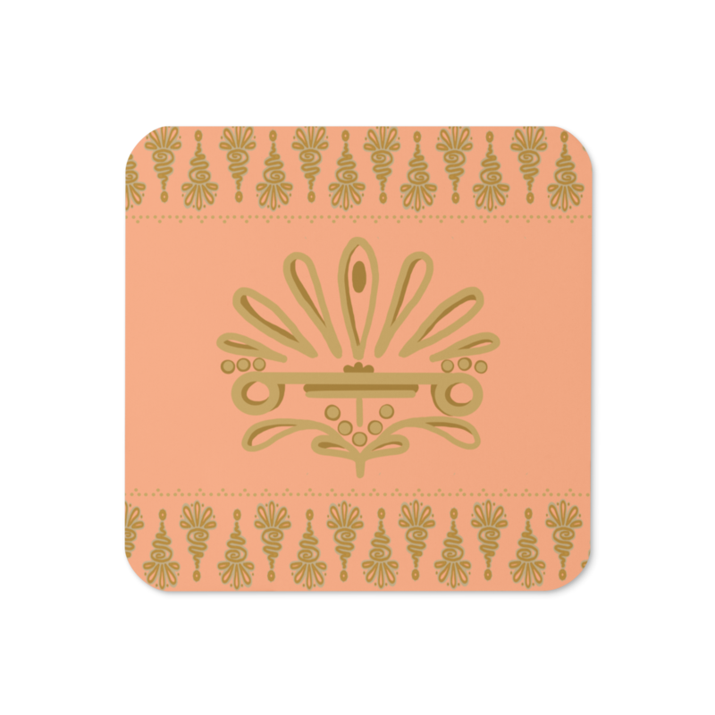 GURU Cork-back Coaster, Deep Peach