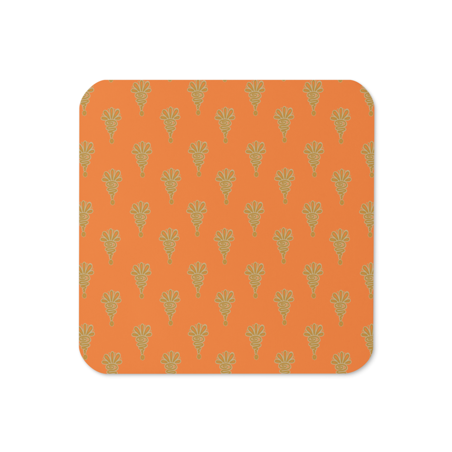 INDIA Cork-back Coaster, Deep Orange