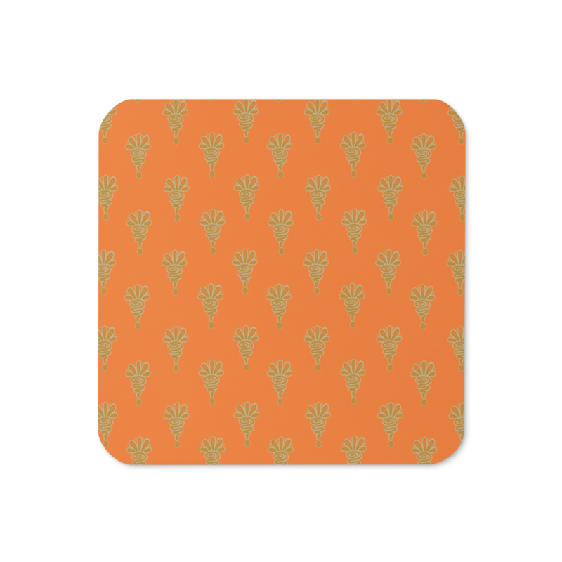 INDIA Cork-back Coaster, Deep Orange