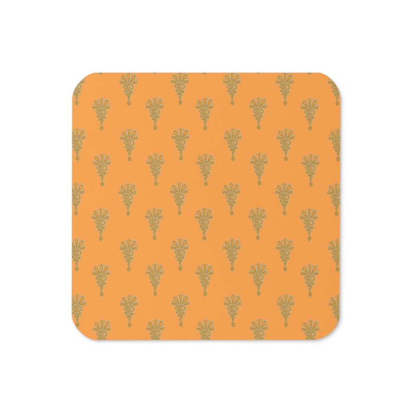 INDIA Cork-back Coaster, Orange