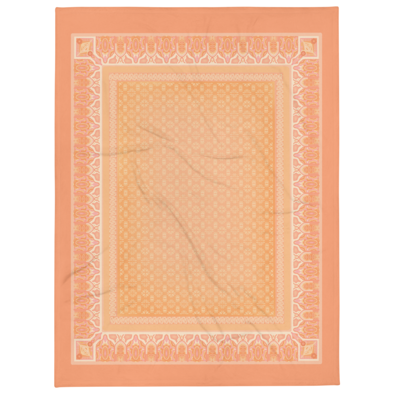 SAHARA Throw Blanket, Warm Peach