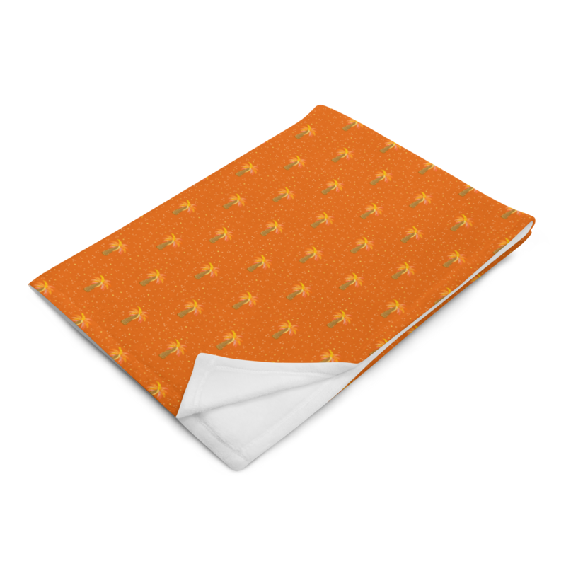 MINI PALM TREES Throw Blanket, Orange
