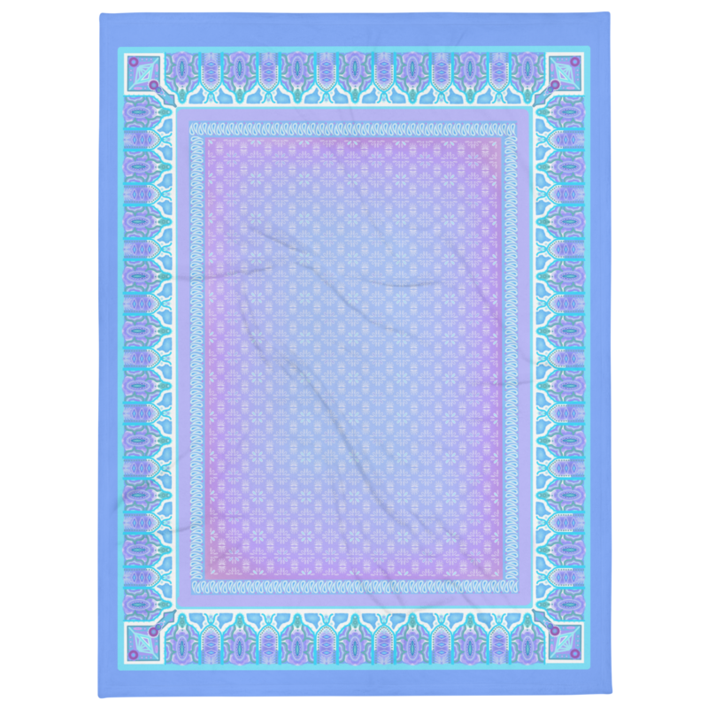MAHABI Throw Blanket, Blue / Purple
