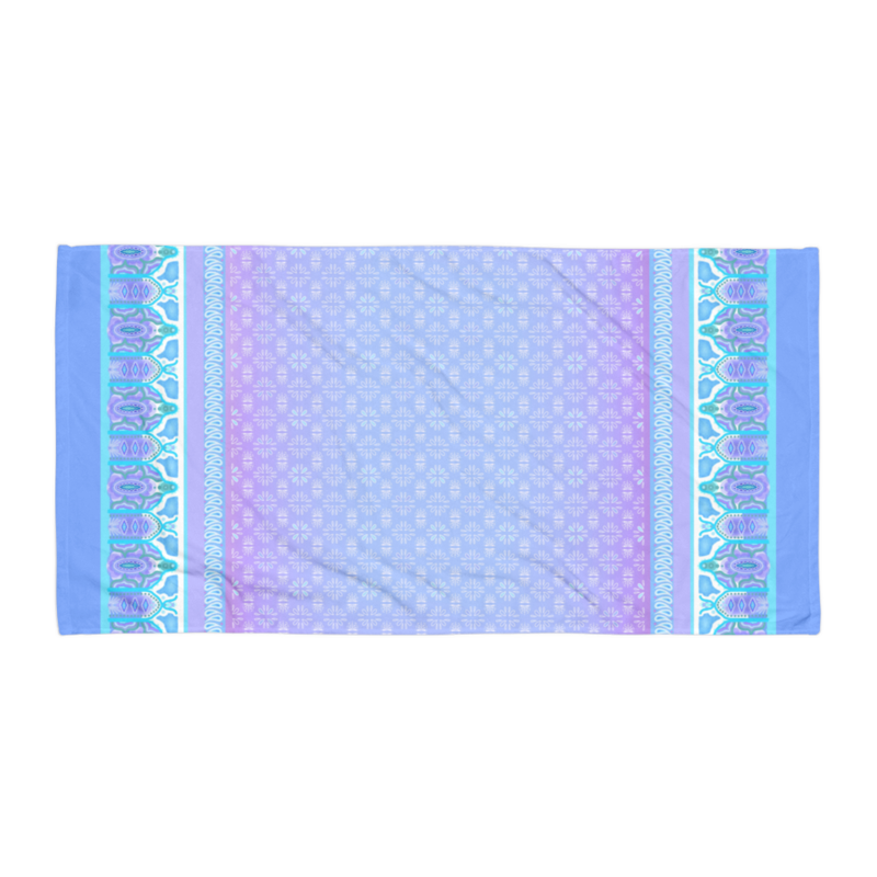 MAHABI Towel, Cornflower / Purple