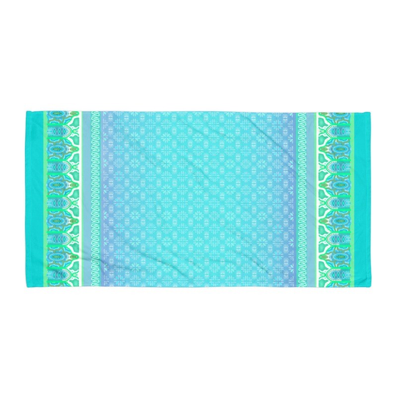 MAHABI Towel, Turquoise / Cornflower