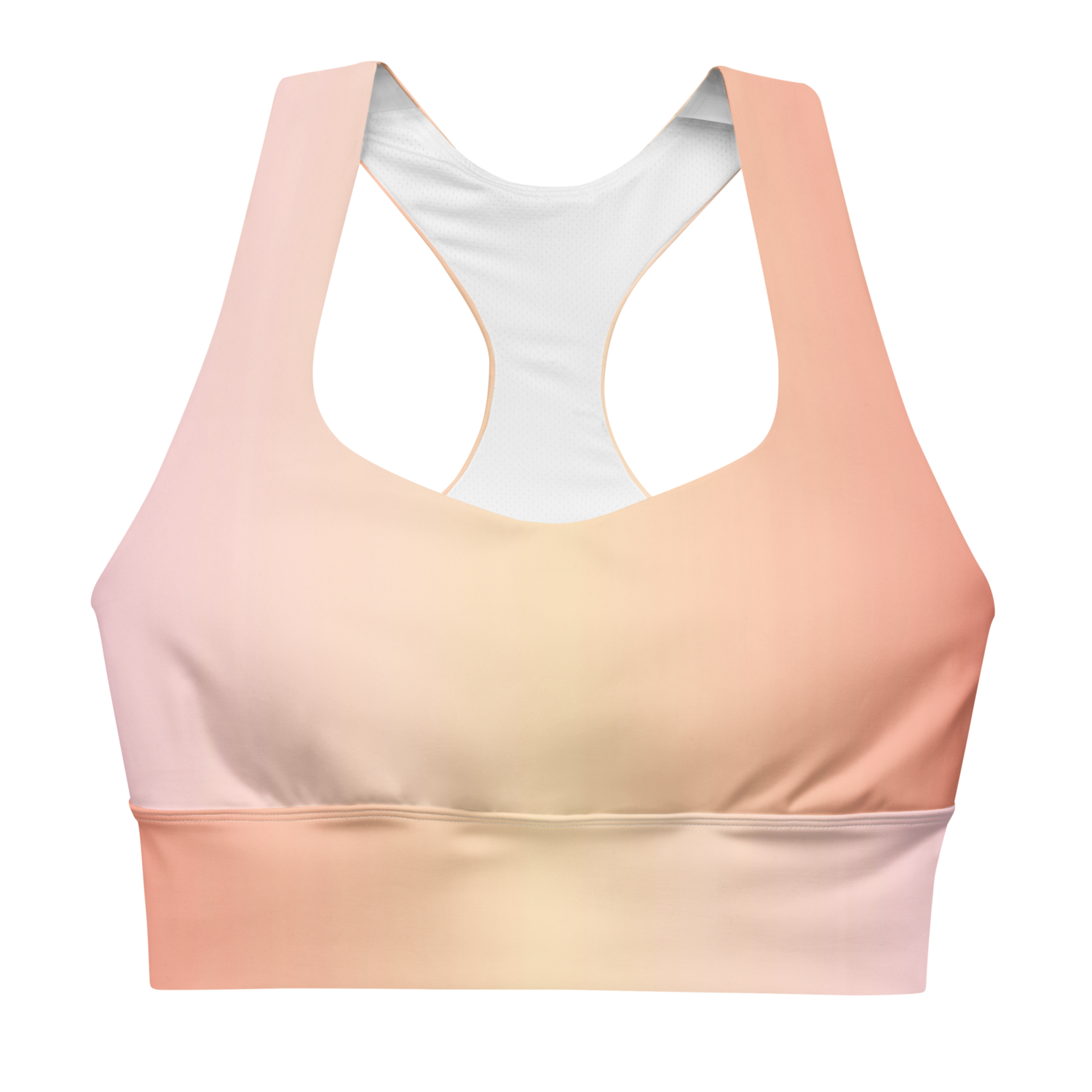 PASTEL OMBRE Longline Sports Bra Top, Red - Pink