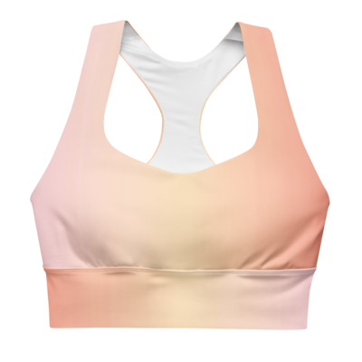 PASTEL OMBRE Longline Sports Bra Top, Red - Pink
