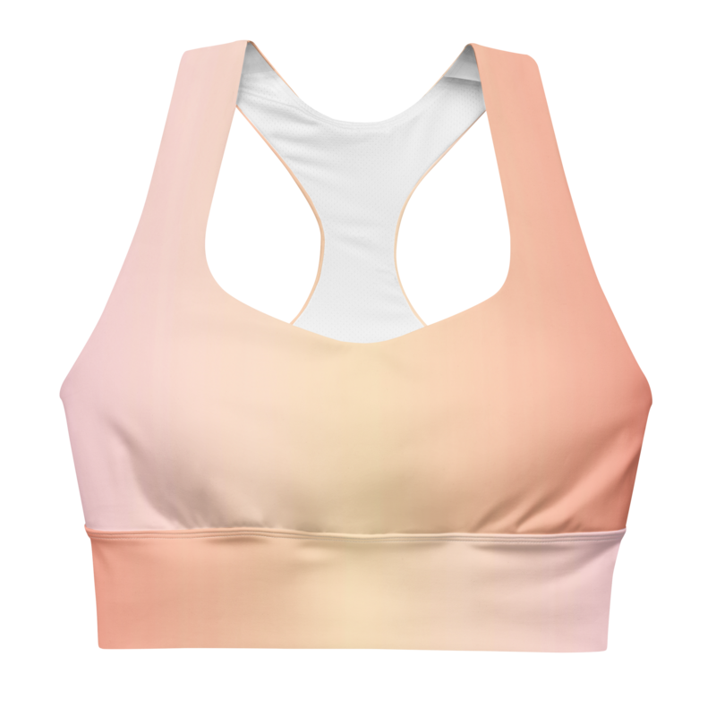 PASTEL OMBRE Longline Sports Bra Top, Red - Pink