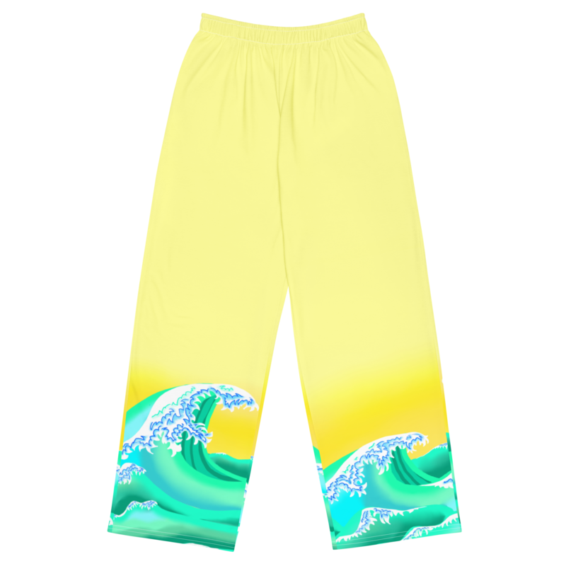 WAVE Wide-leg Pants, Yellow