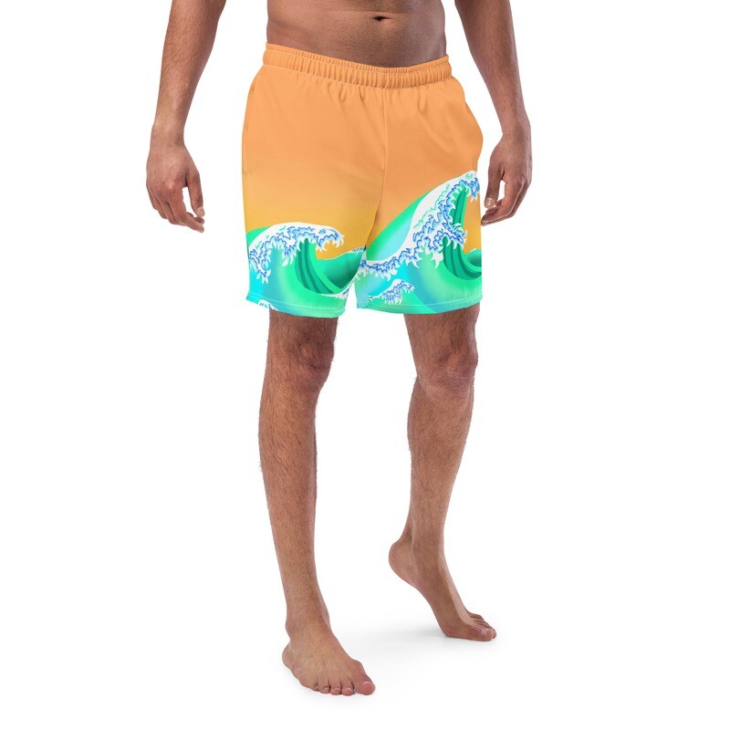WAVE Recycled Swim Trunks, Orange