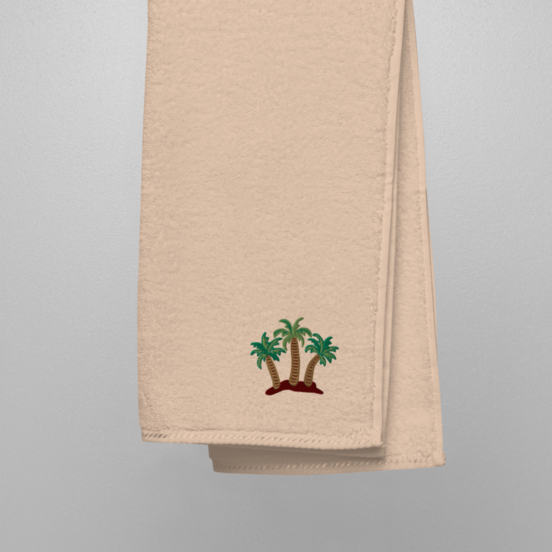 Palm Tree Turkish Towel, Cotton, Beige