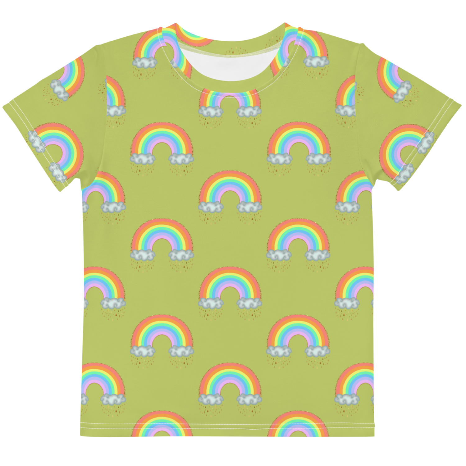BIG RAINBOWS T-shirt, Toddlers - Kids, Moss Green