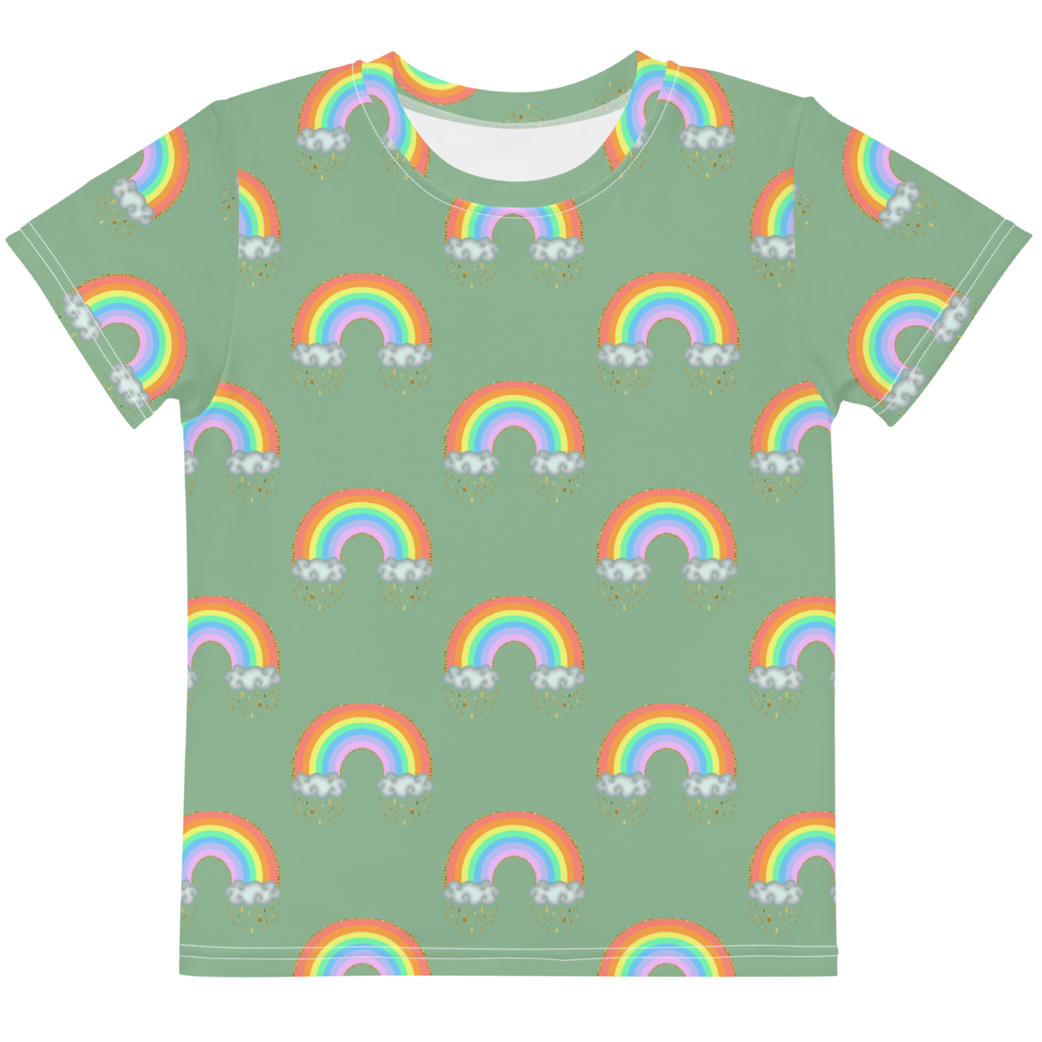 BIG RAINBOWS T-shirt, Toddlers - Kids, Moss Green