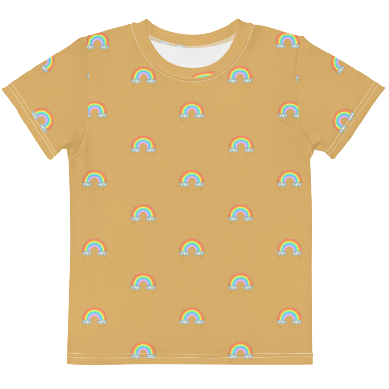 SMALL RAINBOWS T-shirt, Toddlers - Kids, Deep Sand Beige