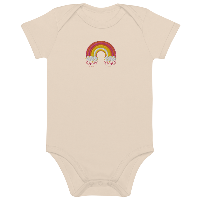 BOWIE Embroidered Organic Cotton Bodysuit, Baby
