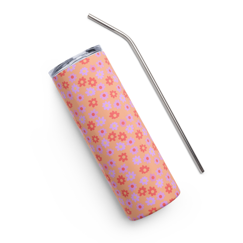 FLOWER Stainless steel tumbler, Orange Mix