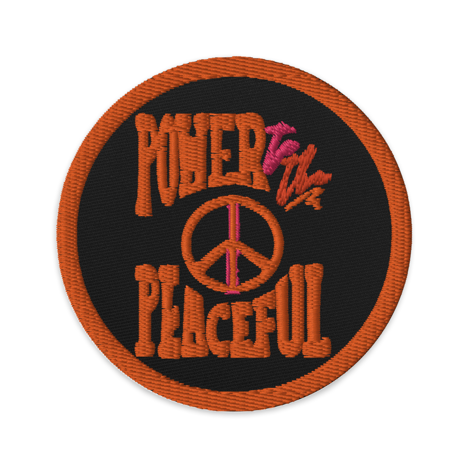 POWER TO THE PEACEFUL Embroidered Patch, Black