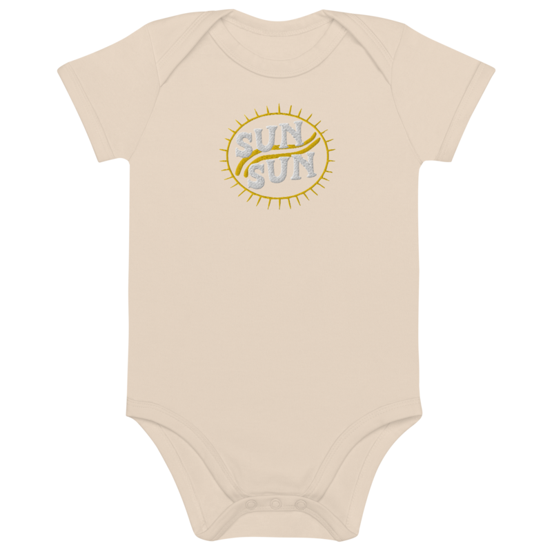 SUN SUN Embroidered  Organic Cotton Bodysuit, Baby