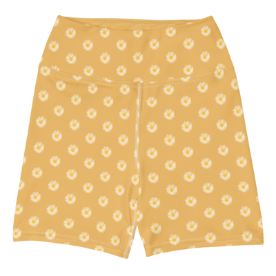 WILD DAISY Yoga Shorts, Saffron