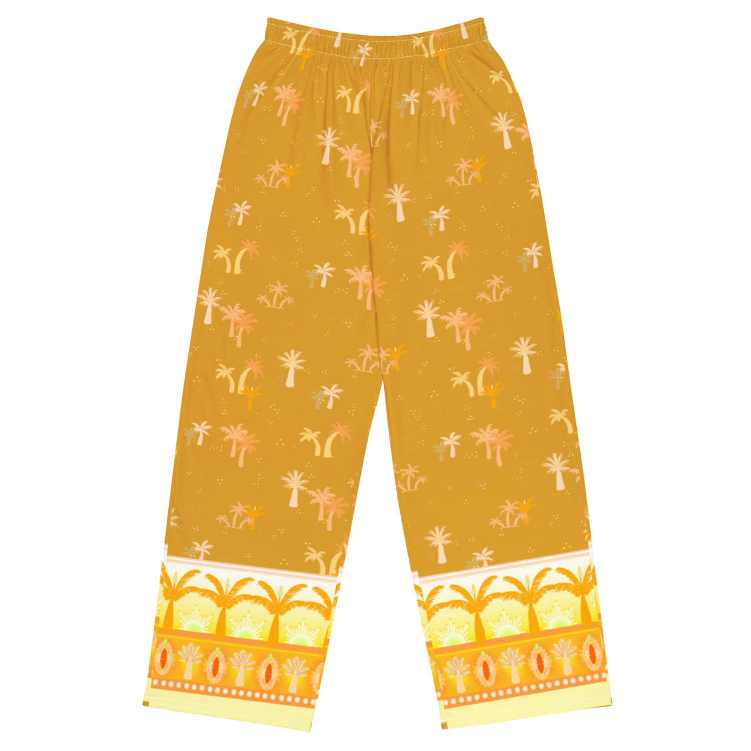 PALM EMBLEM Wide-leg Pants, Mustard