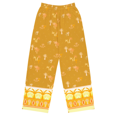 PALM EMBLEM Wide-leg Pants, Mustard