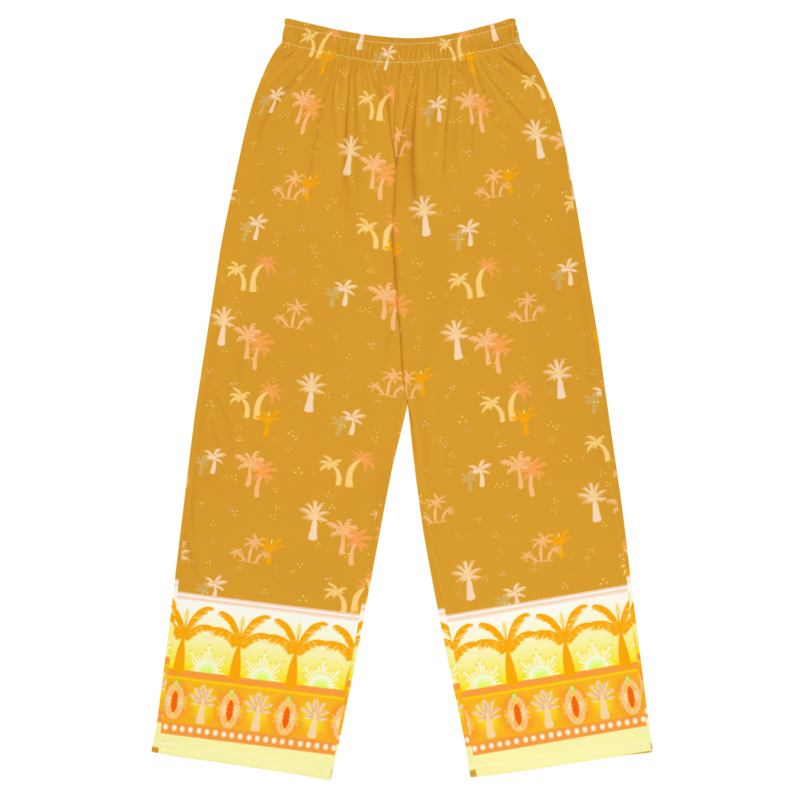 PALM EMBLEM Wide-leg Pants, Mustard