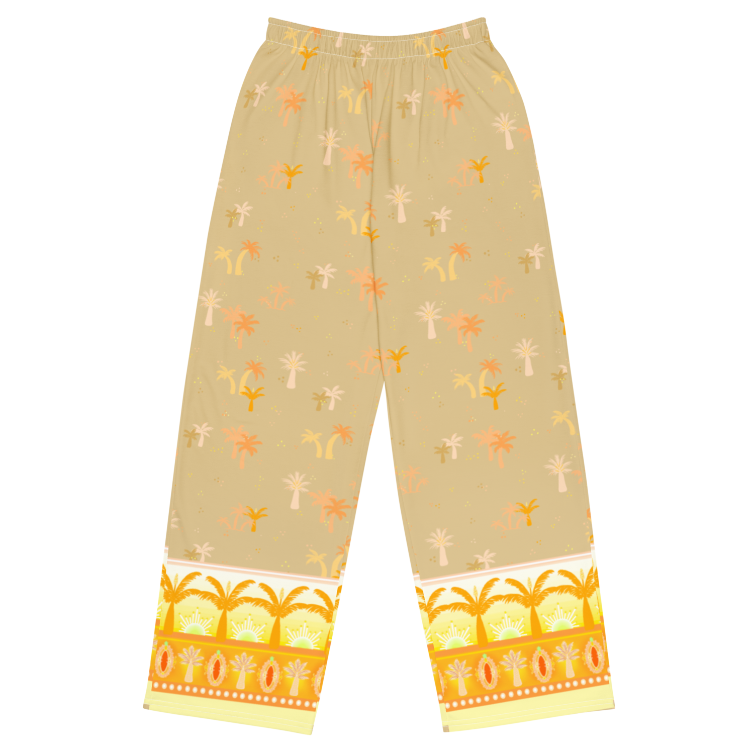 PALM EMBLEM Wide-leg Pants, Beige