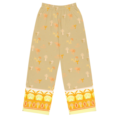 PALM EMBLEM Wide-leg Pants, Beige