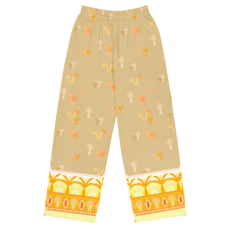 PALM EMBLEM Wide-leg Pants, Beige
