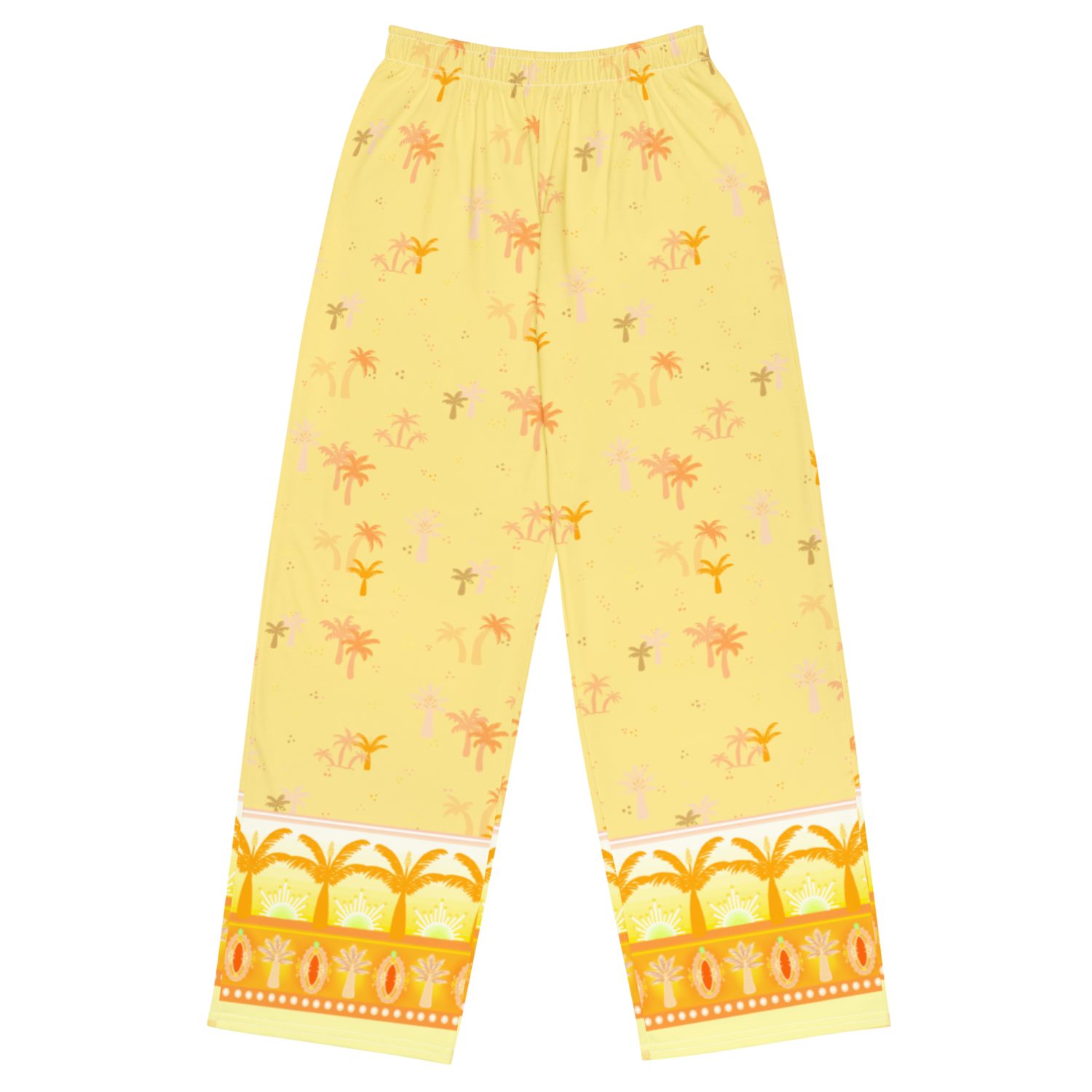 PALM EMBLEM Wide-leg Pants, Yellow
