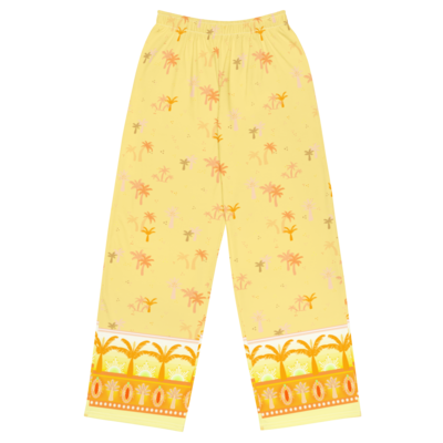 PALM EMBLEM Wide-leg Pants, Yellow