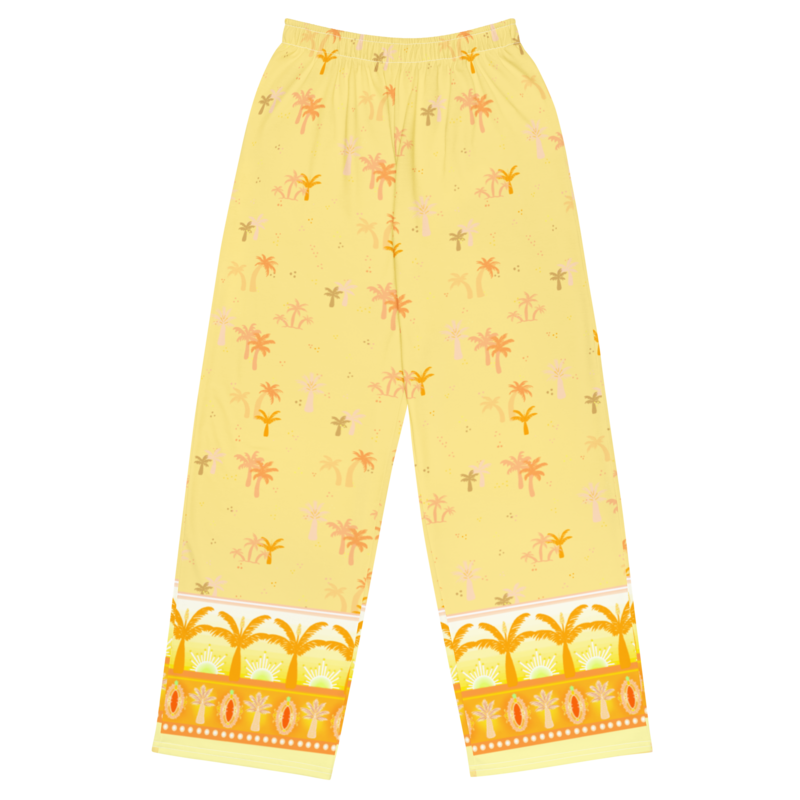PALM EMBLEM Wide-leg Pants, Yellow