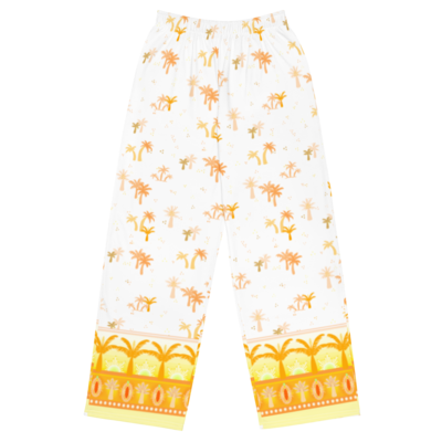 PALM EMBLEM Wide-leg Pants, White