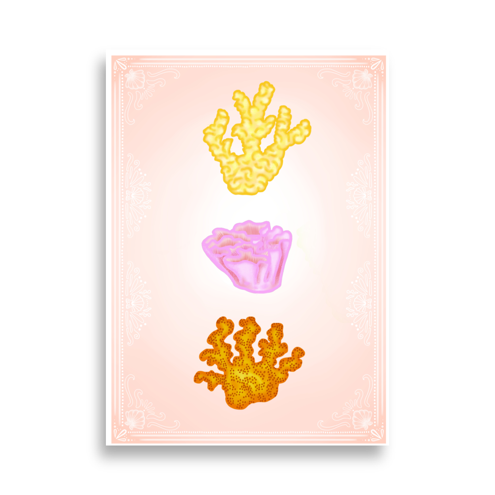 CORAL Poster, Yellow / Pink / Orange