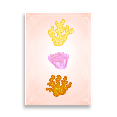 CORAL Poster, Yellow / Pink / Orange