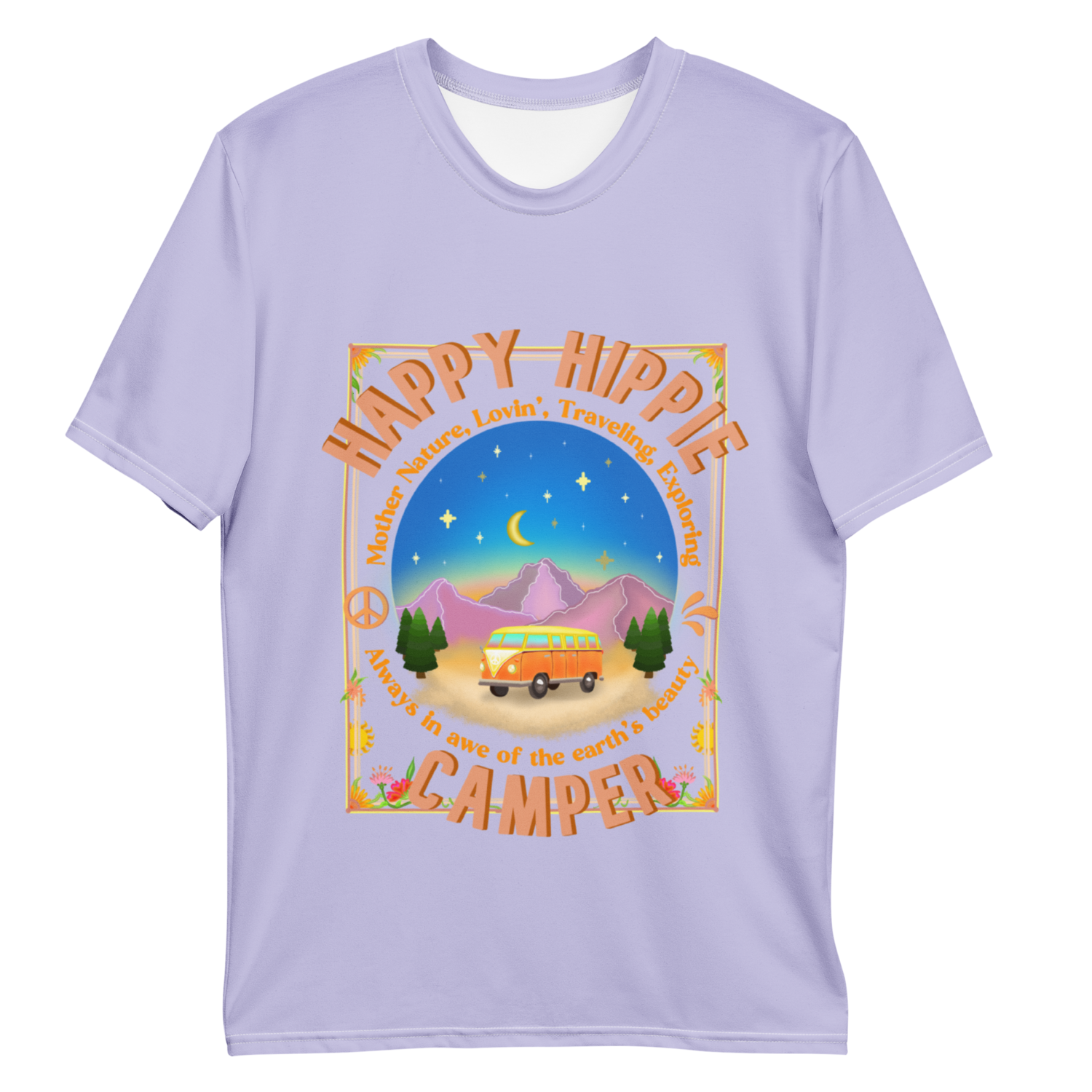 HAPPY HIPPIE CAMPER T-shirt, Light Green