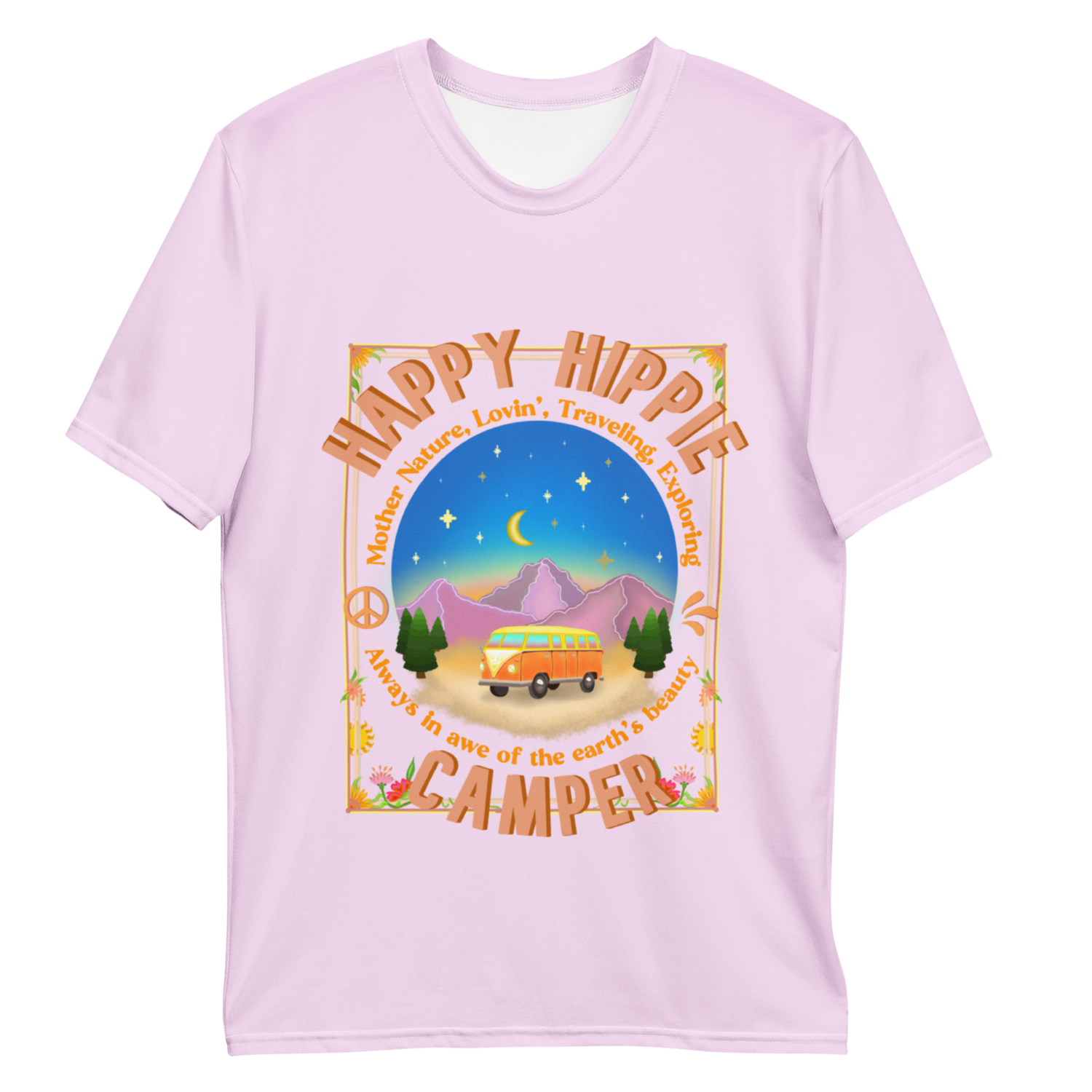 HAPPY HIPPIE CAMPER T-shirt, Pink