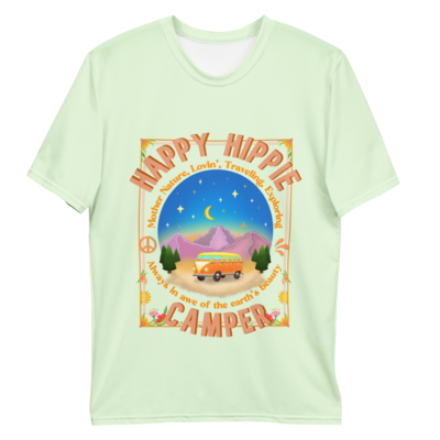 HAPPY HIPPIE CAMPER T-shirt, Light Green