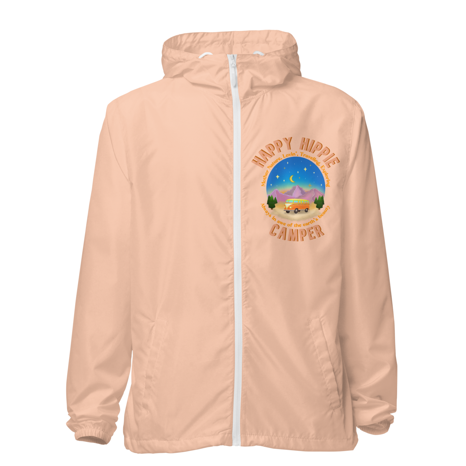 HAPPY HIPPIE CAMPER Lightweight Windbreaker